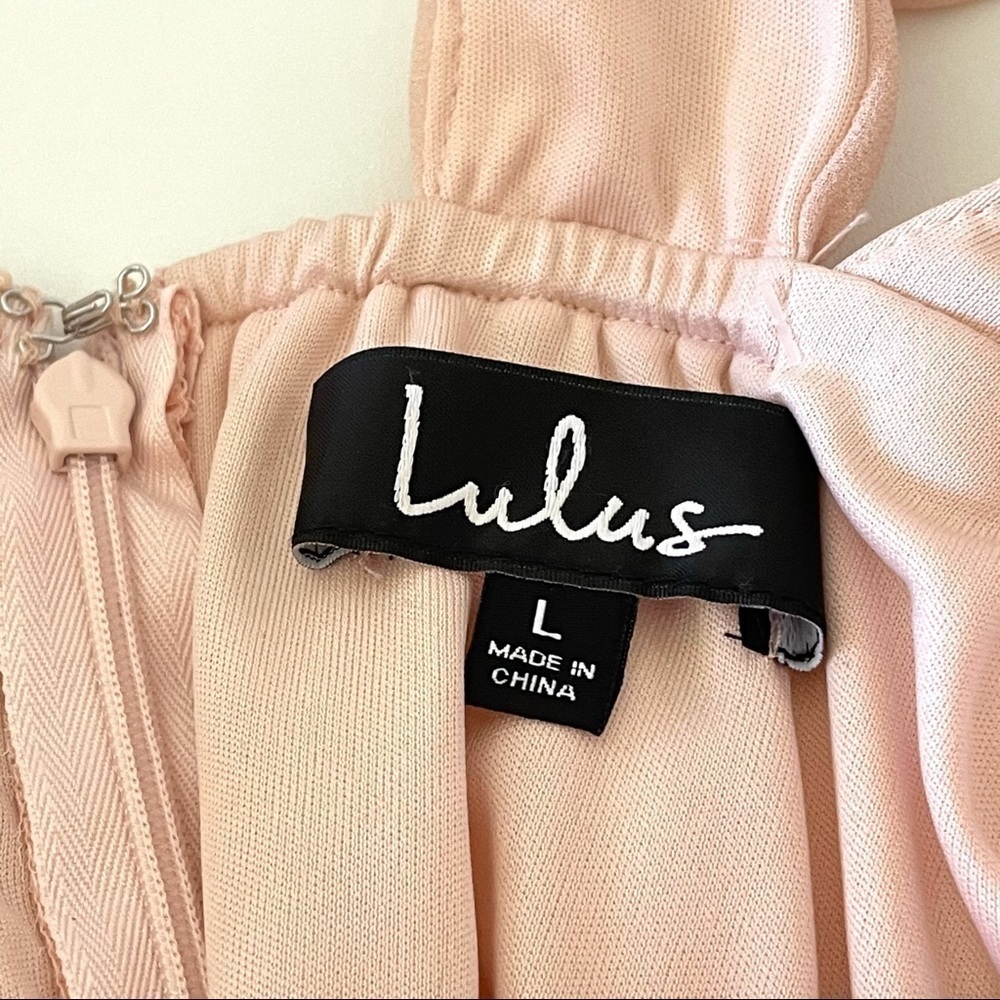 NWT Lulus Dance the Night Away Lovely Blush Pink Backless Maxi Dress Gown Large - Picture 13 of 16